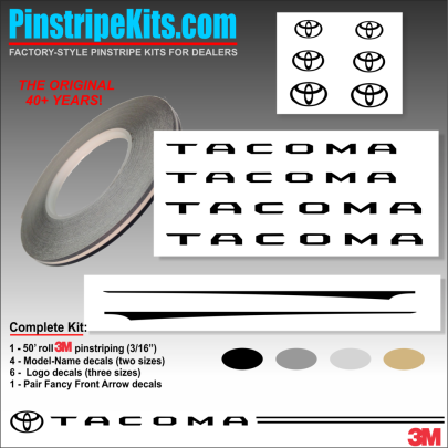 Toyota Camry Corolla Rav4 Tundra Tacoma 4Runnner Highlander vinyl pinstripe emblem stripe logo decal graphic