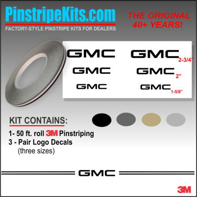 GMC vinyl logo decal emblem 3M pinstripe stripe kit