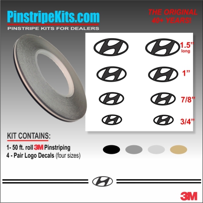 Hyundai Vinyl Logo Emblem Decal Stripe Pinstripe Kit
