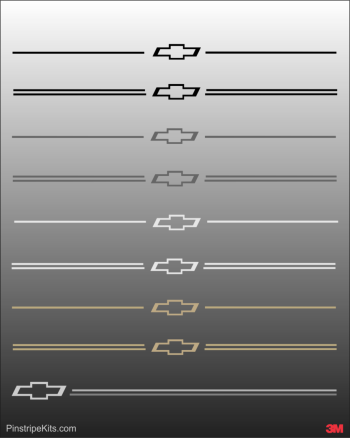 Chevrolet vinyl logo decal emblem 3M pinstripe stripe kit