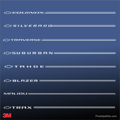 Chevrolet vinyl logo decal emblem 3M pinstripe stripe kit