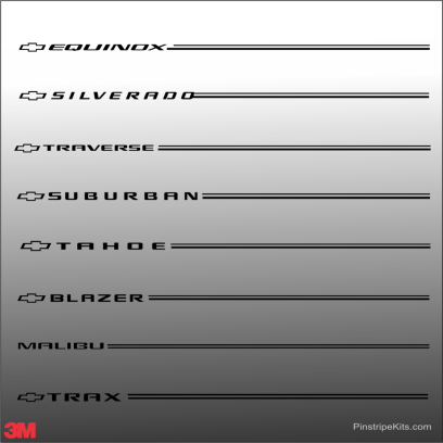 Chevrolet vinyl logo decal emblem 3M pinstripe stripe kit