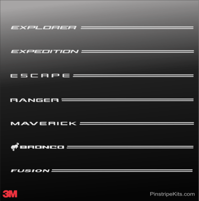 Ford focus explorer f150 expedition taurus escape fusion vinyl pinstripe emblem stripe logo decal graphic