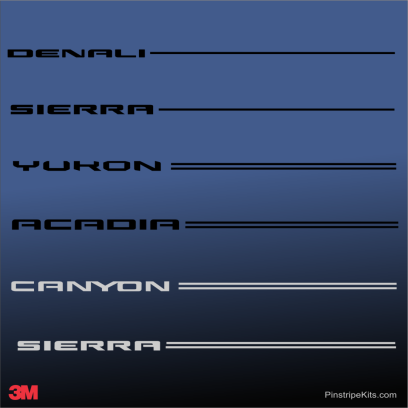 GMC vinyl logo decal emblem 3M pinstripe stripe kit