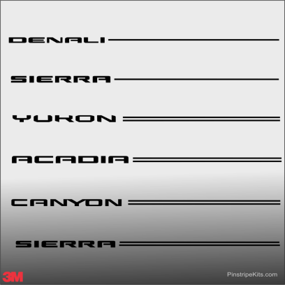 GMC vinyl logo decal emblem 3M pinstripe stripe kit