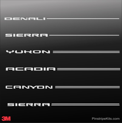 GMC vinyl logo decal emblem 3M pinstripe stripe kit