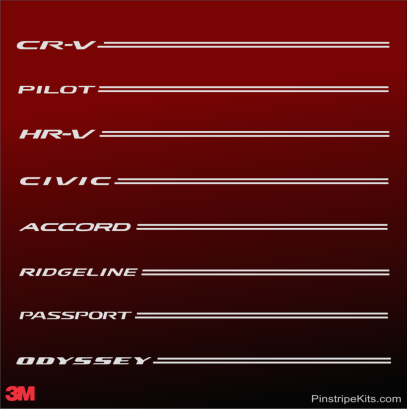 Honda CR-V CRV Accord Civic Ridgeline Odyssey HR-V Passport Pilot vinyl  logo emblem decal pinstripe kit