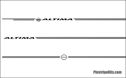 Nissan Altima Maxima Versa Xterra Pathfinder Titan versa Frontier Rogue Pathfinder Murano vinyl pinstripe emblem stripe logo decal graphic