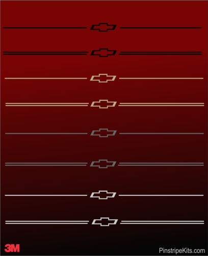 Chevrolet vinyl logo decal emblem 3M pinstripe stripe kit