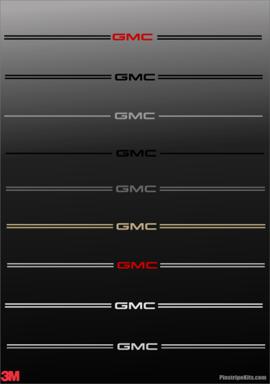 GMC vinyl logo decal emblem 3M pinstripe stripe kit