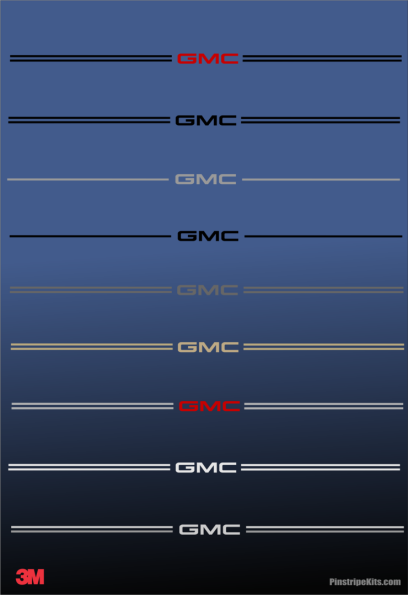 GMC vinyl logo decal emblem 3M pinstripe stripe kit