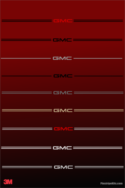 GMC vinyl logo decal emblem 3M pinstripe stripe kit