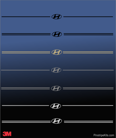 Hyundai Vinyl Logo Emblem Decal Stripe Pinstripe Kit