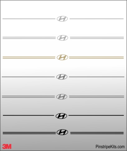 Hyundai Vinyl Logo Emblem Decal Stripe Pinstripe Kit