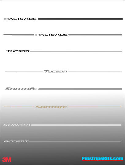 Hyundai Vinyl Logo Emblem Decal Stripe Pinstripe Kit