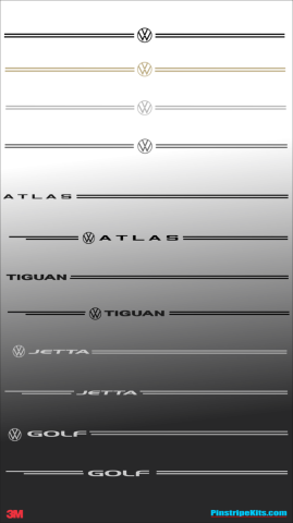 VW Volkswagon Jetta Passat Beetle vinyl pinstripe emblem stripe logo decal graphic