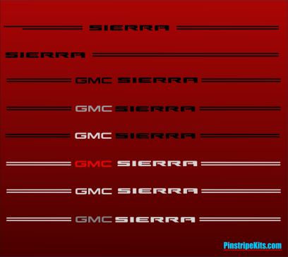 GMC vinyl logo decal emblem 3M pinstripe stripe kit
