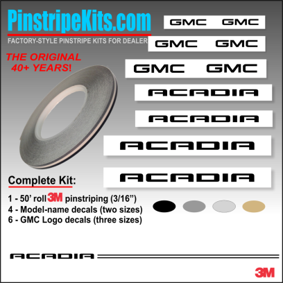 GMC vinyl logo decal emblem 3M pinstripe stripe kit