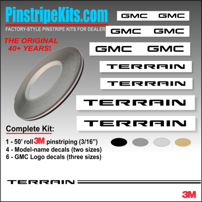 GMC vinyl logo decal emblem 3M pinstripe stripe kit