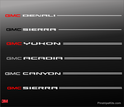 GMC vinyl logo decal emblem 3M pinstripe stripe kit
