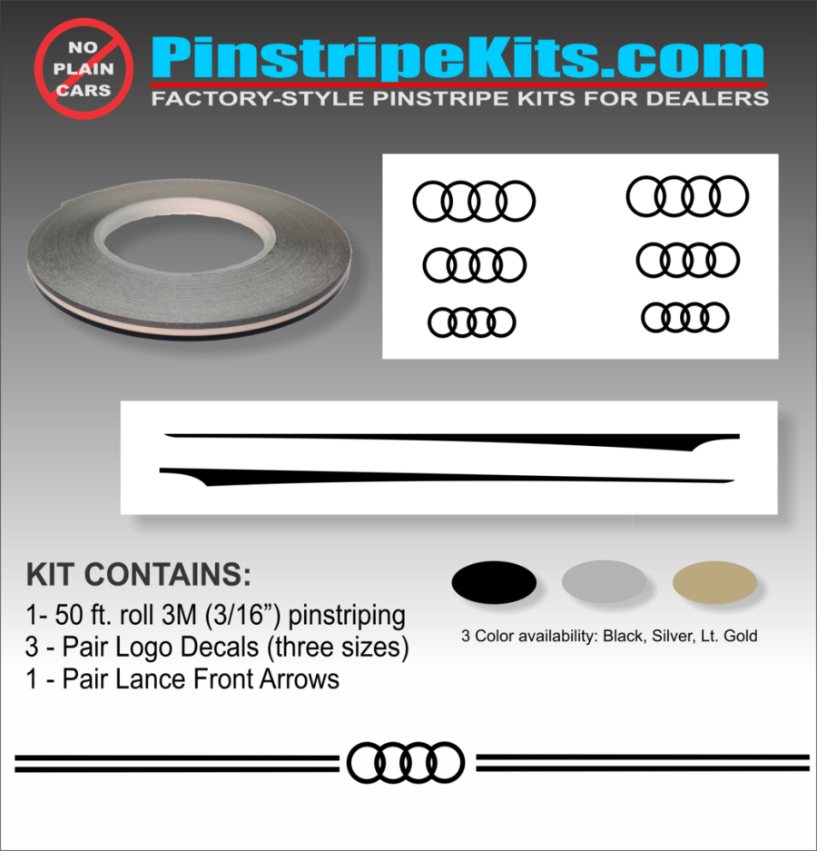 Audi A3 Side Stripes Stickers (Compatible Product)