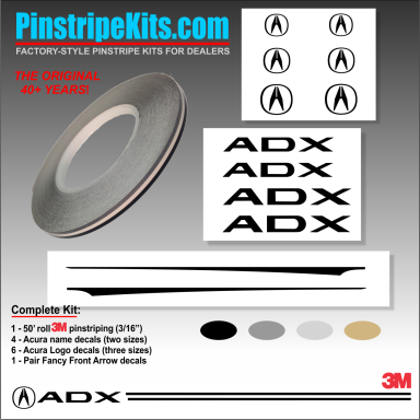 Acura Logo Emblem Decal Vinyl Pinstripe Stripe Kit
