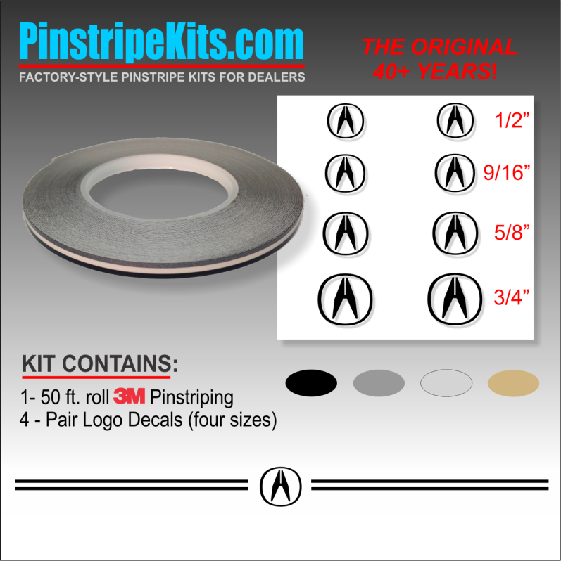 Acura Logo Emblem Decal Vinyl Pinstripe Stripe Kit Acura Logo Emblem Decal Vinyl Pinstripe Stripe Kit