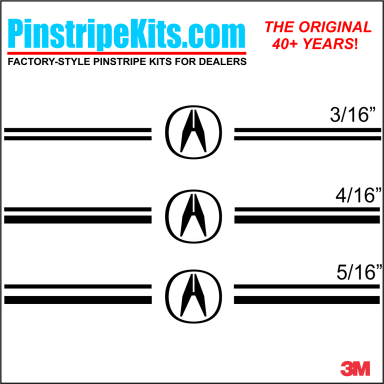Acura Logo Emblem Decal Vinyl Pinstripe Stripe Kit