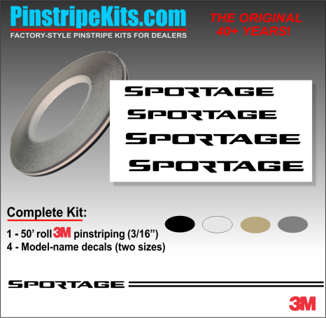 KIA Sportage vinyl logo emblem decal pinstripe kit KIA Sportage vinyl logo emblem decal pinstripe kit