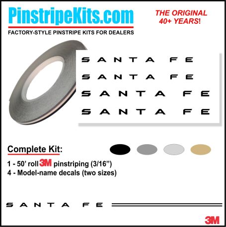 Hyundai Santa Fe vinyl logo emblem decal pinstripe kit