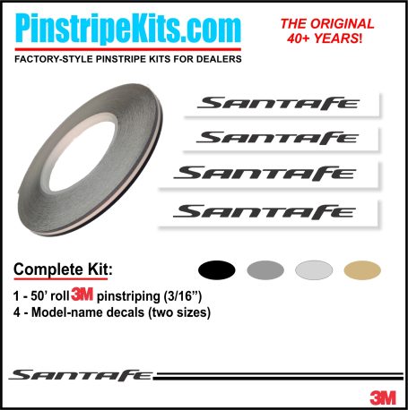 Hyundai Santa Fe vinyl logo emblem decal pinstripe kit