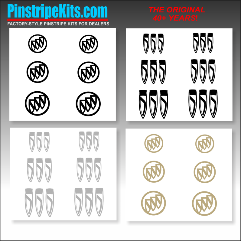 Buick vinyl logo emblem decal pinstripe kit Buick vinyl logo emblem decal pinstripe kit