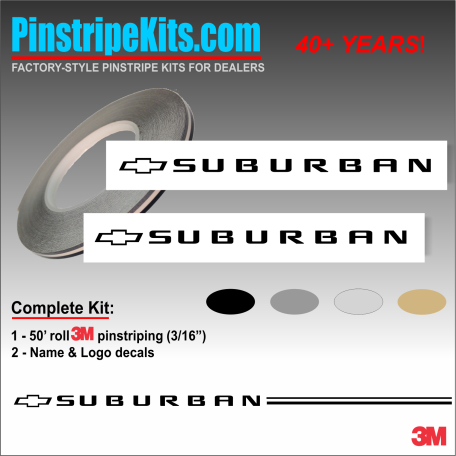 Chev Chevrolet Suburban vinyl logo emblem decal pinstripe kit Chev Chevrolet Suburban vinyl logo emblem decal pinstripe kit
