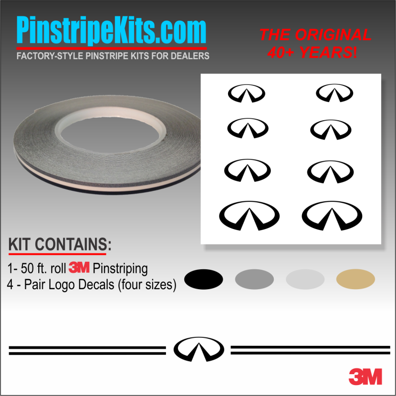 Infiniti Logo Emblem Decal Vinyl Pinstripe Stripe Kit Infiniti Logo Emblem Decal Vinyl Pinstripe Stripe Kit