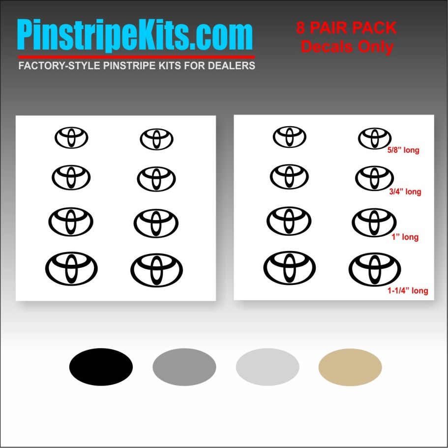 Toyota vinyl logo emblem decal pinstripe kit Toyota vinyl logo emblem decal pinstripe kit