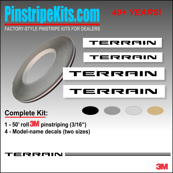 GMC Terrain Logo emblem decal pinstripe kit GMC Terrain Logo emblem decal pinstripe kit