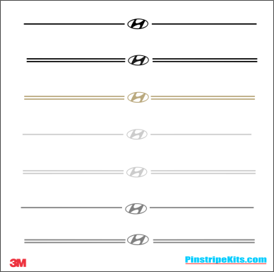 Hyundai vinyl logo emblem decal pinstripe kit
