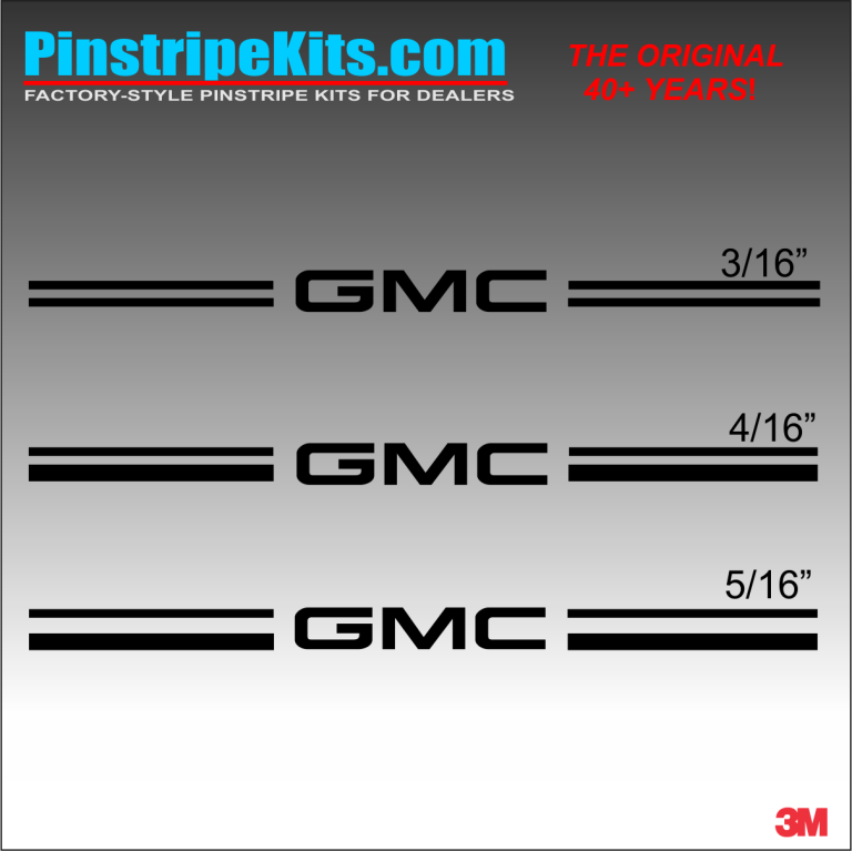 GMC vinyl logo emblem decal pinstripe kit GMC vinyl logo emblem decal pinstripe kit