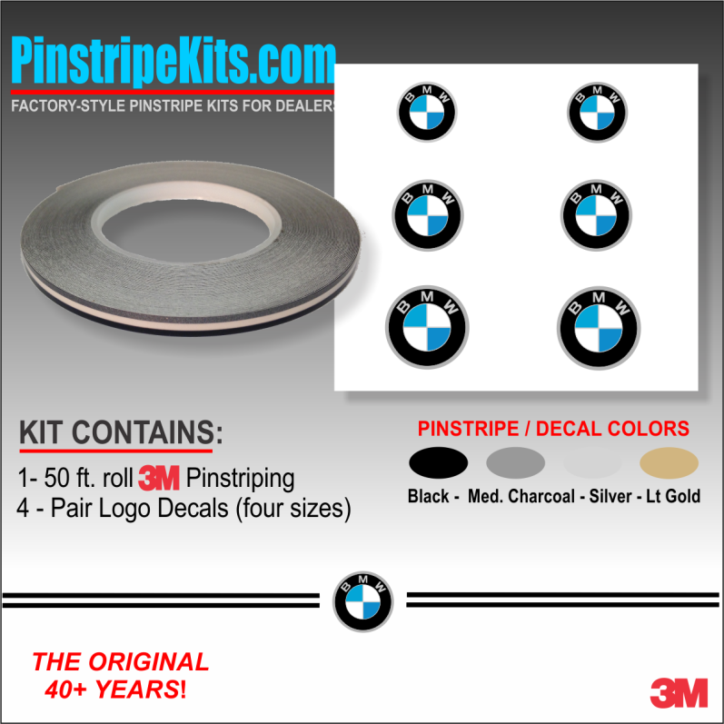 BMW Logo Emblem Decal Vinyl Pinstripe Stripe Kit BMW Logo Emblem Decal Vinyl Pinstripe Stripe Kit