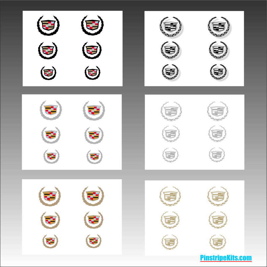 Cadillac vinyl logo emblem decal pinstripe kit 50 Cadillac vinyl logo emblem decal pinstripe kit 50