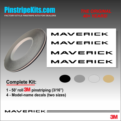 Ford Maverick vinyl logo emblem decal pinstripe kit Ford Maverick vinyl logo emblem decal pinstripe kit