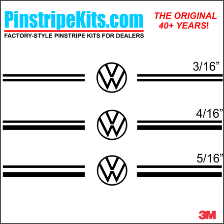 VW Volkswagen logo emblem decal viny pinstripe stripe kit VW Volkswagen logo emblem decal viny pinstripe stripe kit