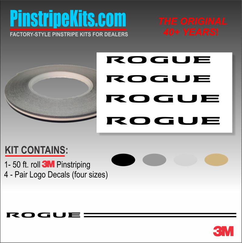 Nissan Rogue vinyl logo emblem decal pinstripe kit Nissan Rogue vinyl logo emblem decal pinstripe kit