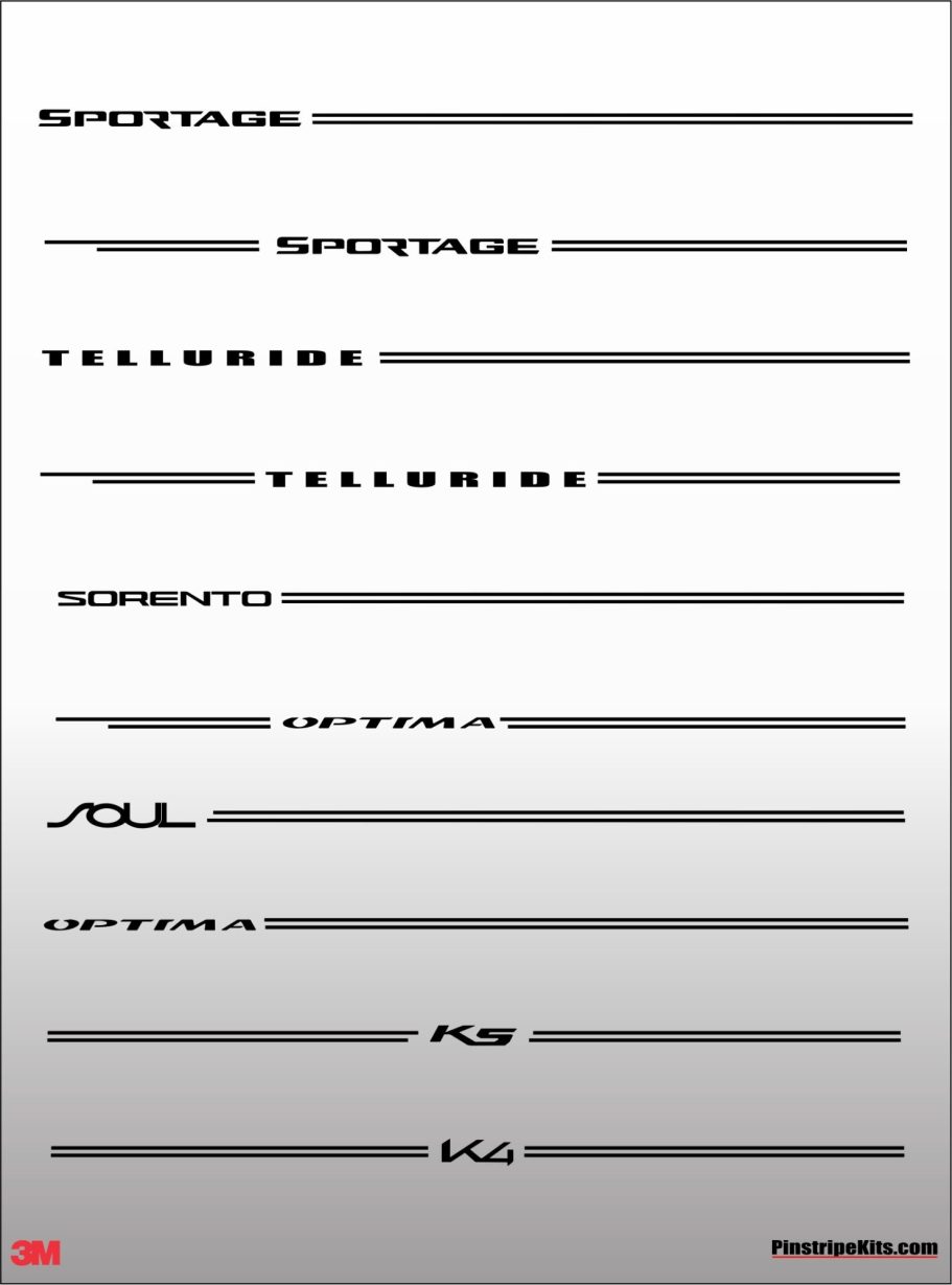 KIA vinyl logo emblem decal pinstripe kit KIA vinyl logo emblem decal pinstripe kit
