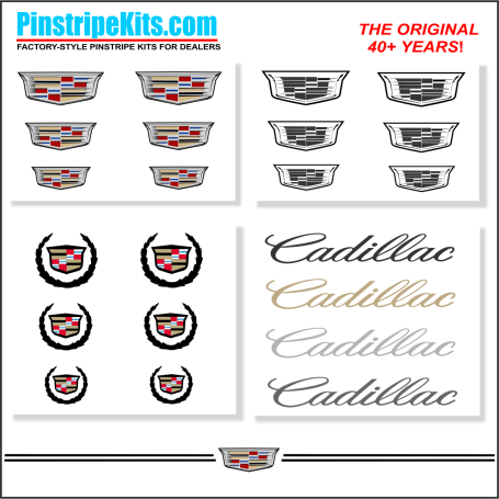 Cadillac vinyl logo emblem decal pinstripe stripe kit 33 Cadillac vinyl logo emblem decal pinstripe stripe kit 33