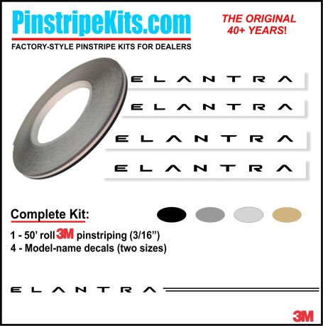 Hyundai Elantra vinyl logo emblem decal pinstripe kit