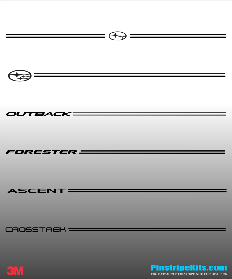 Subaru Logo Emblem Decal Pinstripe Kit Subaru Logo Emblem Decal Pinstripe Kit