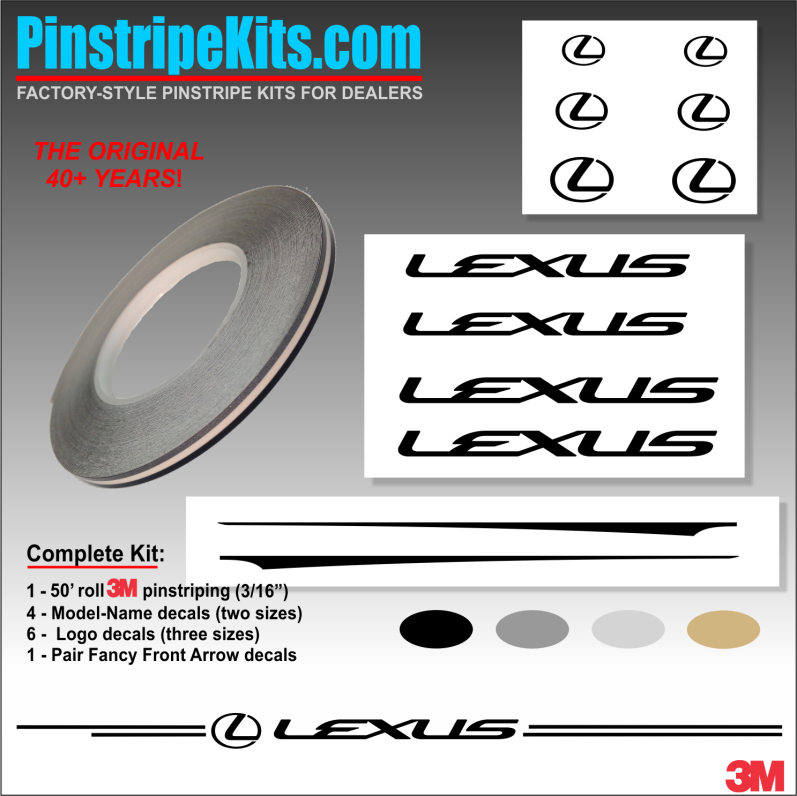 Lexus logo emblem decal vinyl pinstripe stripe kit Lexus logo emblem decal vinyl pinstripe stripe kit