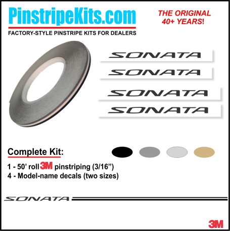 Hyundai Sonata vinyl logo emblem decal pinstripe kit