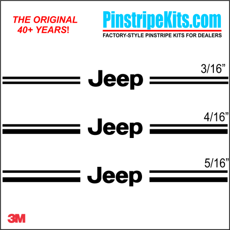 Jeep Logo Emblem Decal Vinyl Pinstripe Stripe Kit